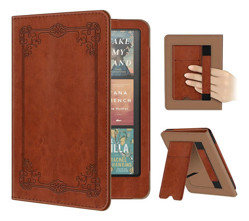 Funda Para Kindle Paperwhite 7 /6.8  Y Kindle Colorsoft Sign Marrón Vintage