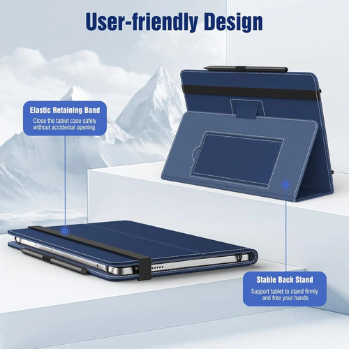 Funda Universal Timovo Para Tablet 10.1 Con Soporte Y Correa Azul Marino