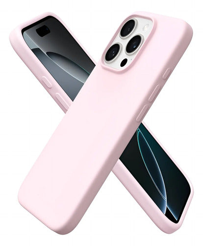 Funda Ornarto Compatible Con iPhone 16 Pro 6.3 , Silicona... Rosa Claro