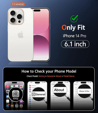 Funda Para iPhone 14 Pro Transparente Anti-amarilleo Rosa