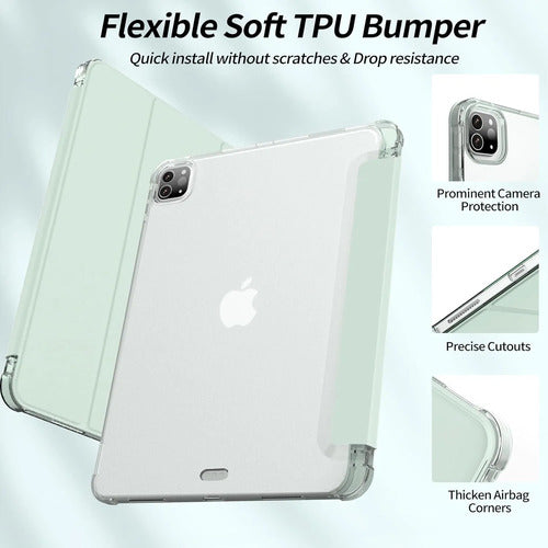 Funda Para iPad Pro 11 Pulgadas Con Soporte Para Lápiz Verde Claro