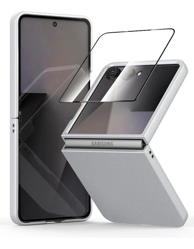 Funda Samsung Galaxy Z Flip 7, Protect De Pantalla Integrado Gris