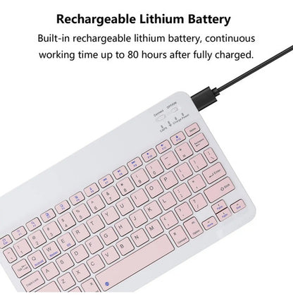 Teclado Bluetooth Ultra-delgado Recargable Rosa Rosa
