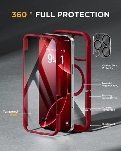 Miracase Funda Carcasa Para iPhone 16 Pro Max Ciruela Magnética Nombre Del Diseño