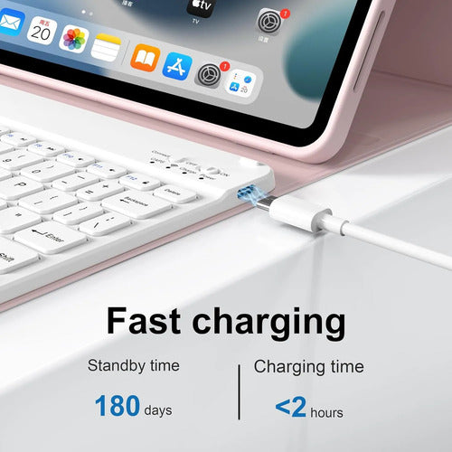Funda Con Teclado Para iPad Air Gen 11 Rosa