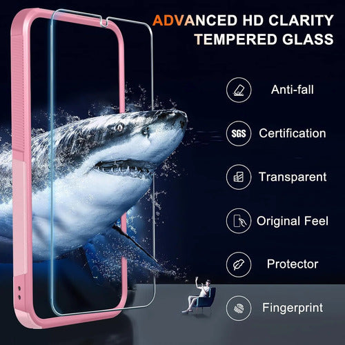 Carcasa Samsung Galaxy S25 Fe Con Protector De Pantalla Rosa