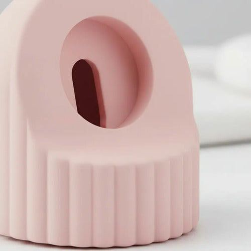 Soporte De Carga De Silicona Para Apple Watch Rosa Claro