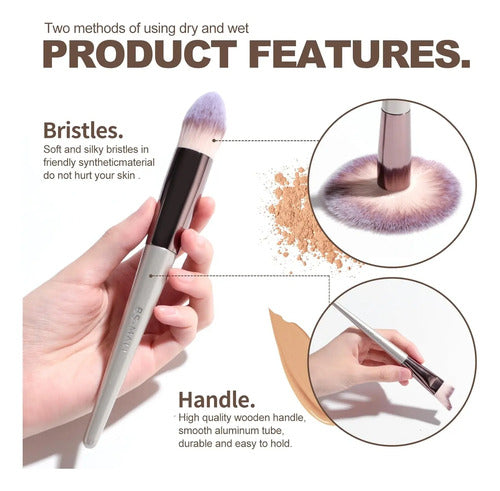 Set De 18 Brochas De Maquillaje Premium Champagne