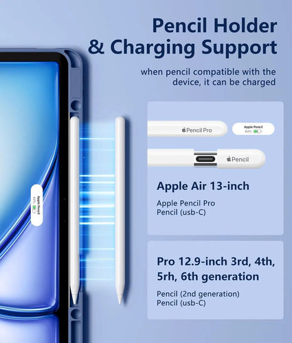 Funda Con Teclado Para iPad Air & Pro Azul