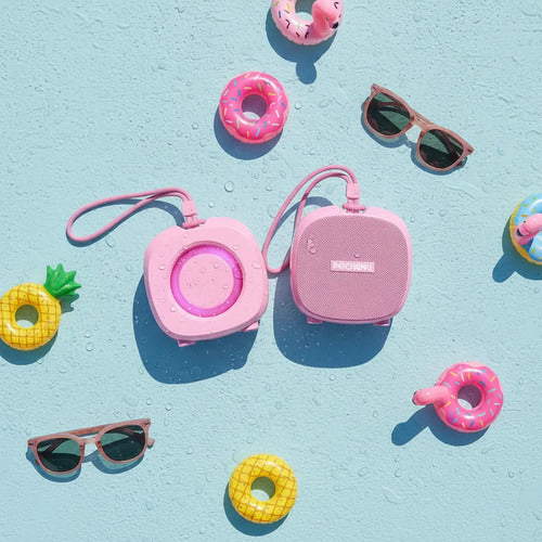 Parlante Bluetooth Portátil Peicheng, Impermeable Rosa Chicle