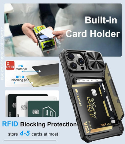 Funda Para iPhone 16 Pro Max Con Porta Tarjetas Negro