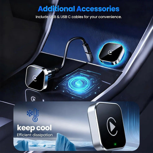 Adaptador Inalámbrico Carplay Plateado