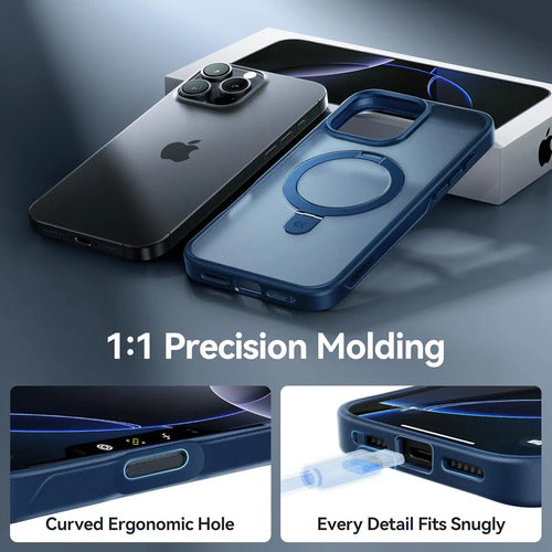 Funda Para iPhone 16 Pro Max Con Soporte Magnética. Azul