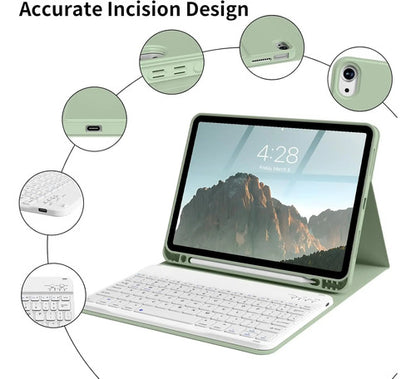 Funda Con Teclado Para iPad Air 7th/6th/5th/4th Gen, Verde Claro