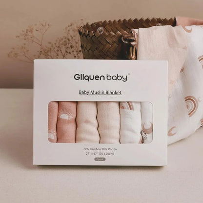 Conjunto De 6 Mantas Muselina Para Bebés