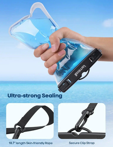Funda Impermeable Lamicall Para Celulares Hasta 7  [2 Pack] Transparente