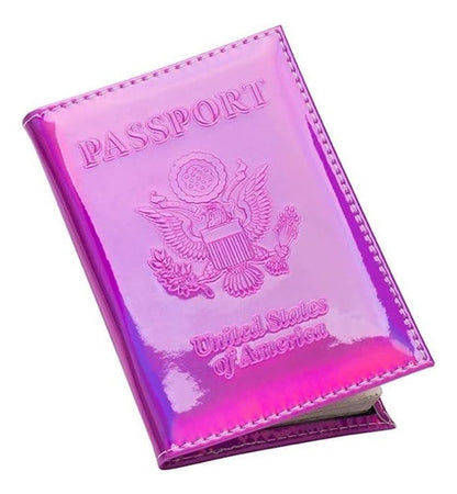 Funda De Pasaporte Con Espacio Para Tarjeta De Vacunación... Rosa