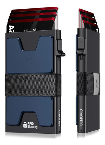 Billetera Para Hombre Con Bloqueo Negro