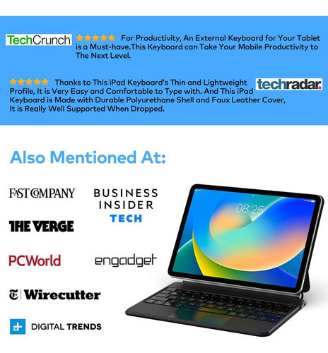 Funda Para iPad 10.9 Con Teclado Negro.