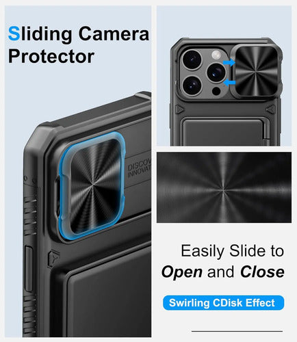 Funda Para iPhone 16 Pro Max Con Porta Tarjetas Negro
