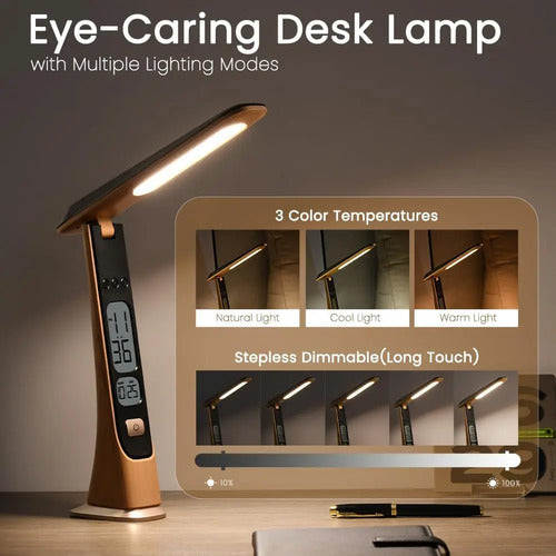 Lámpara De Mesa Recargable Plegable Wilit Led Negro Beige