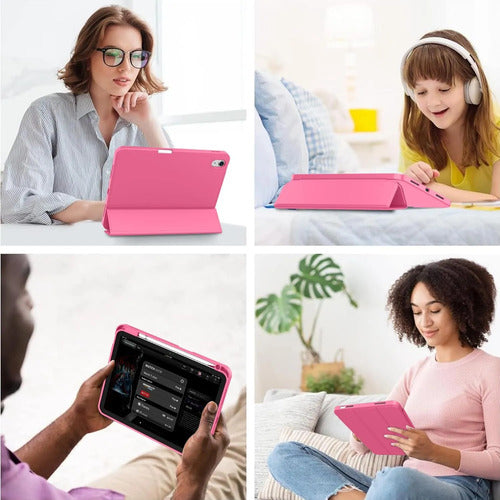Funda Para iPad A16 Con Soporte Y Porta Lápiz Rosa Chicle