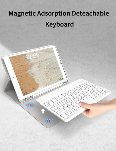 Funda Con Teclado Para iPad 9th/8th/7th Gen 10.2 Gris