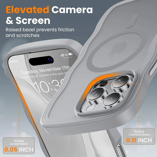 Funda Para iPhone 16 Pro Con Correa Gris Lisa