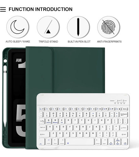 Funda Con Teclado iPad De 10a/11a Gen. 11/10.9 PuLG, A16 Verde Oscuro