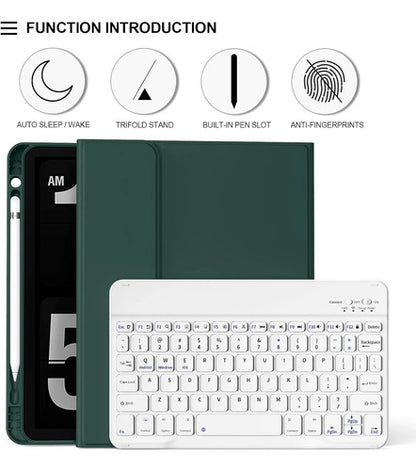 Funda Con Teclado iPad De 10a/11a Gen. 11/10.9 PuLG, A16 Verde Oscuro