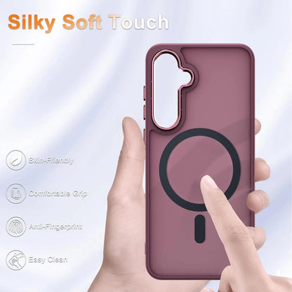 Funda Magnética Mate Para Samsung Galaxy S25+ Plus Bordó
