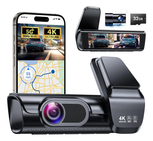 Cámara Dashboard K600 4k Hd Con Gps Y Wifi, Visión Nocturna