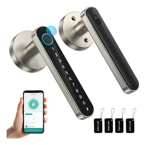 Cerradura Inteligente Tmezon T8 Con Huella Digital Y Llave Negro