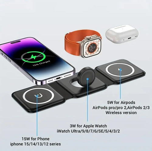 Estación De Carga 3 En 1 Compatible Con Apple Watch, Airpod