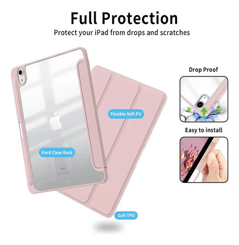 Funda Para iPad (a16) De 2022 Y 2025 11' Y 10.9' Rosa Claro