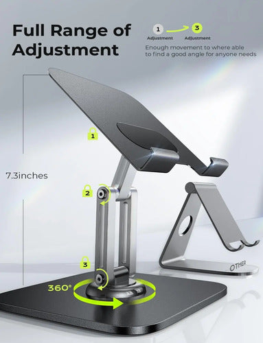 Soporte Ajustable Para iPad Y Tablets 4.7 -12.9  Negro Negro