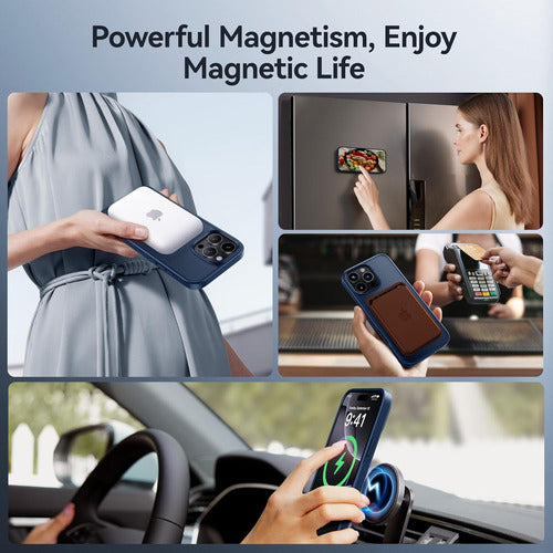 Funda Para iPhone 16 Pro Max Con Soporte Magnética. Azul