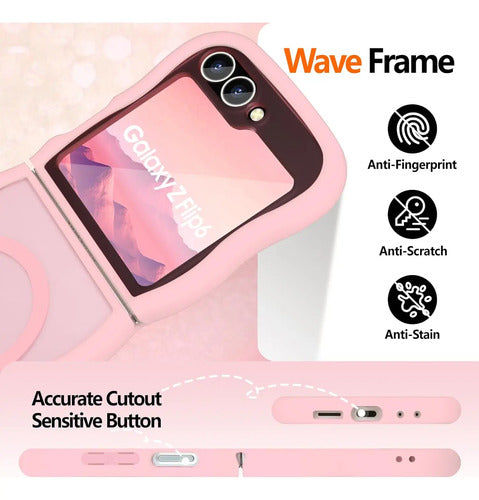 Funda Para Samsung Z Flip 6 Con Correa Rosa