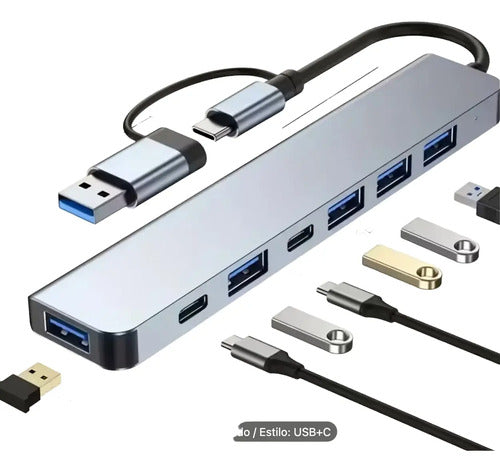 Usb C Hub 7 En 1 Gris Oscuro