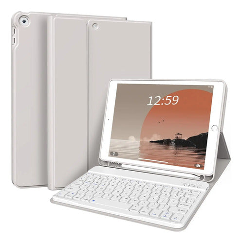 Funda Con Teclado Para iPad 9th/8th/7th Gen 10.2 Gris