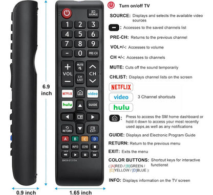 Pack X2 Control Remoto Universal Para Samsung Smart Tv Negro