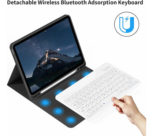 Funda Con Teclado Para iPad Air 7th/6th/5th/4th Gen, Negro Negro