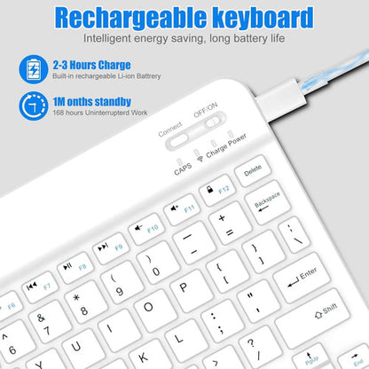 Teclado Bluetooth Inalambrico Para Tablets Blanco