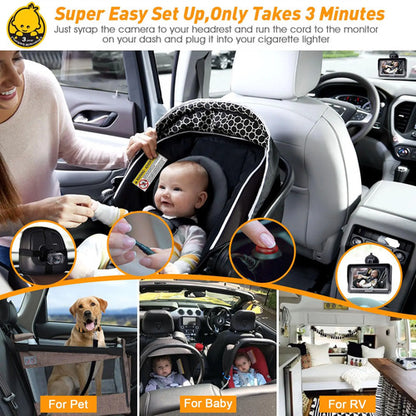 Cámara Hd 1080p Para Vigilancia Infantil En Auto Negro