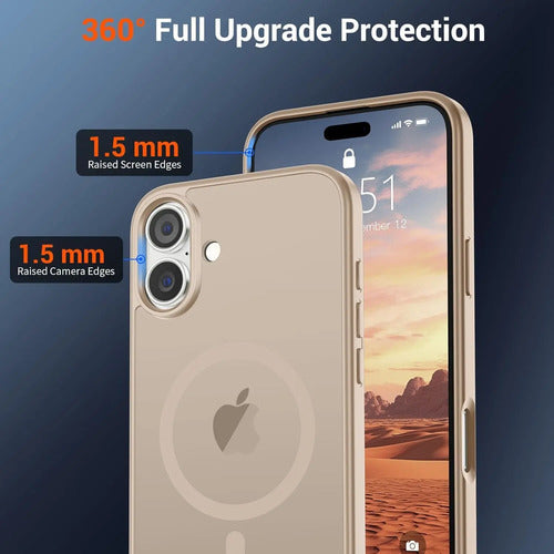 Funda Magnética Supfine Para iPhone 16 Dorado