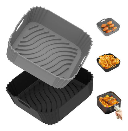 Pack 2 Moldes De Silicona Para Freidora De Aire Gris Oscuro