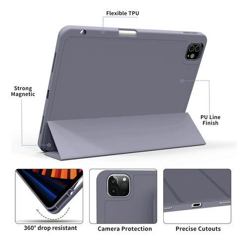 Funda Para iPad Pro 11'' Con Soporte Para Lápiz Violeta