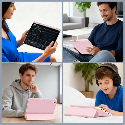 Funda Para iPad A16 / 11 Generacion Con Soporte Para Lápiz Rosa