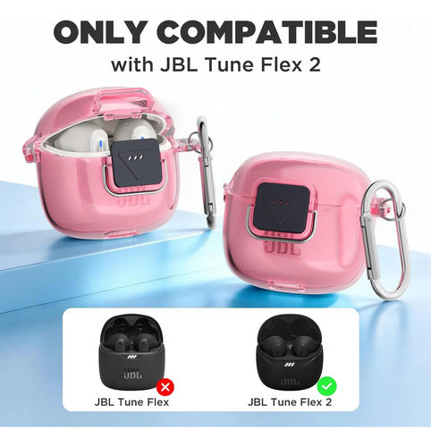 Funda Case Para Jbl Tune Flex Con Kit De Limpieza Rosa