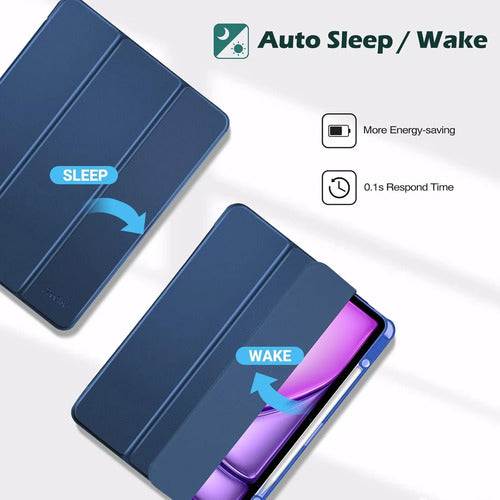 Funda Para iPad Air Con Soporte Para Lápiz Azul Marino
